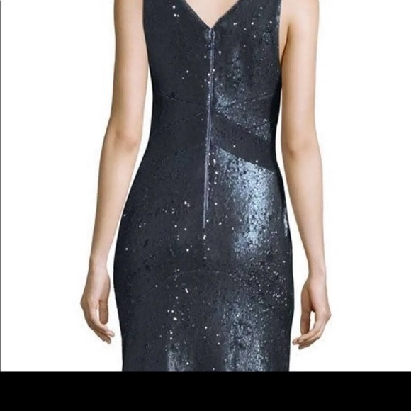 Halston formal blue sequence dress - Picture 2 of 6